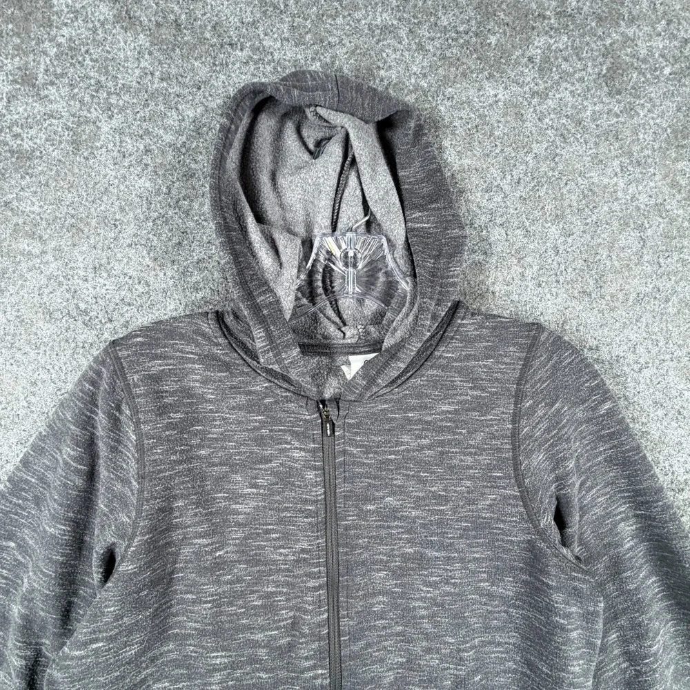 Head Hoodie Youth Large Heather Gray Rayon Stretch Fleece Lined Outdoor Full Zip